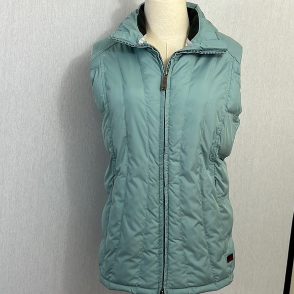 Woolrich Blue Grass Women’s Sz M Puffer Vest Full Zip Pockets Quilted - Picture 1 of 10